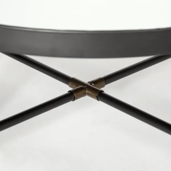 Coffee Tables-Kirkland's Home Bronze And Onyx Mirror Top Round Coffee Table