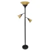 Floor Lamps-Kirkland's Home Bronze And 3-Scallop Glass Floor Lamp Tan