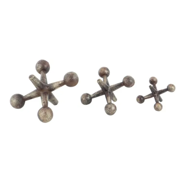Statues & Figurines-Kirkland's Home Bronze Antique Jacks 3-Pc. Figurine Set Brown/Gold