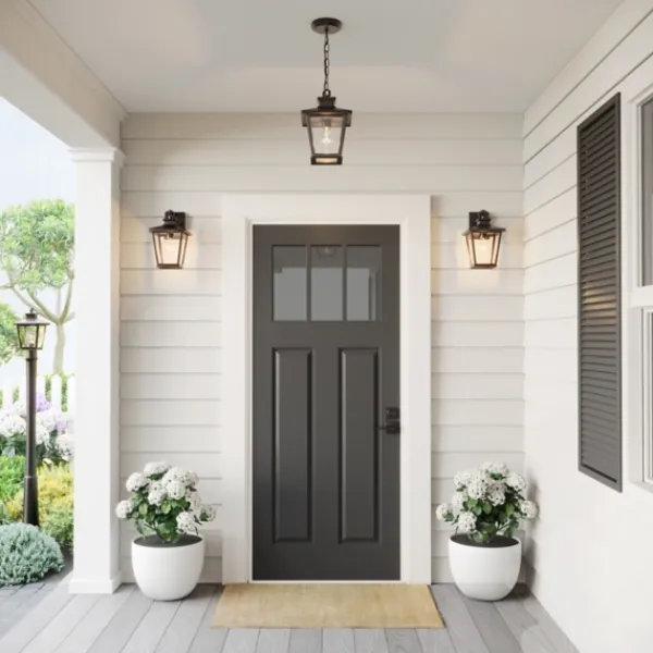 Outdoor Lighting-Kirkland's Home Bronze Classic Lantern Outdoor Sconce Brown