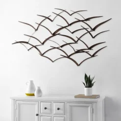 Wall Plaques-Kirkland's Home Bronze Flying Birds Wall Plaque Brown
