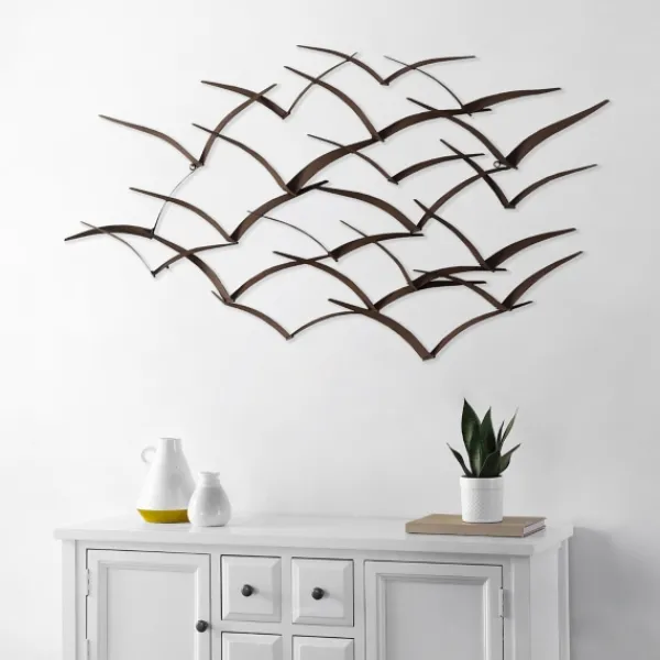 Wall Plaques-Kirkland's Home Bronze Flying Birds Wall Plaque Brown