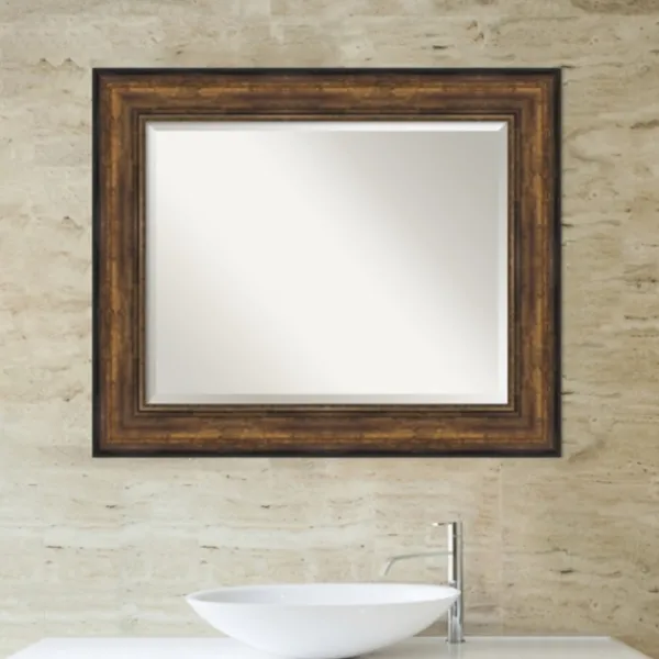 Decorative Mirrors-Kirkland's Home Bronze Frame Beveled Mirror, 35.5X29.5 In.