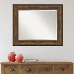 Decorative Mirrors-Kirkland's Home Bronze Frame Beveled Mirror, 35.5X29.5 In.