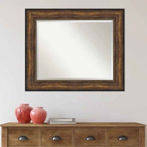 Decorative Mirrors-Kirkland's Home Bronze Frame Beveled Mirror, 35.5X29.5 In.