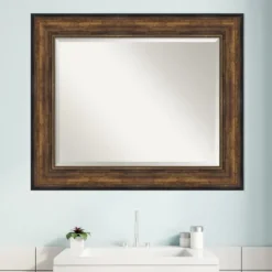 Decorative Mirrors-Kirkland's Home Bronze Frame Beveled Mirror, 35.5X29.5 In.
