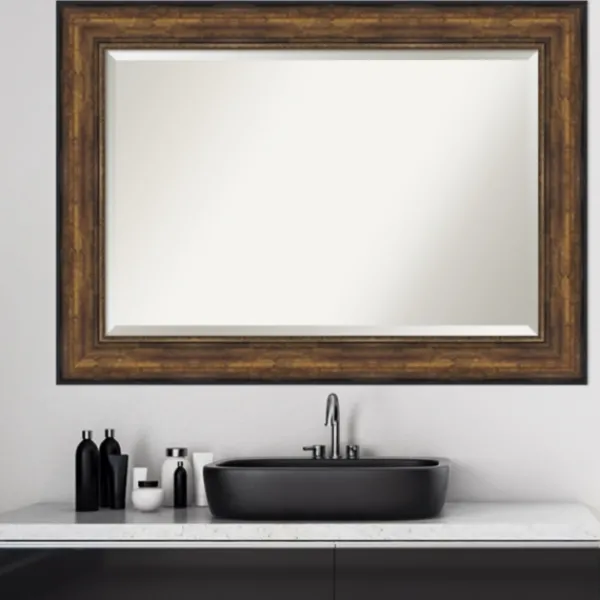 Decorative Mirrors-Kirkland's Home Bronze Frame Beveled Mirror, 43.5X31.5 In.