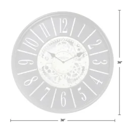 Clocks-Kirkland's Home Bronze Frame Montevello Gears Wall Clock Ivory
