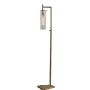 Floor Lamps-Kirkland's Home Bronze Glass Cylinder Shade Floor Lamp Clear