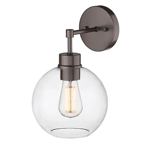 Outdoor Lighting-Kirkland's Home Bronze Glass Orb Outdoor Sconce Light Brown