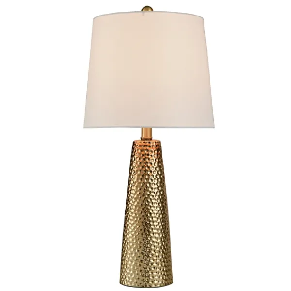 Table Lamps-Kirkland's Home Bronze Hammered Table Lamp White