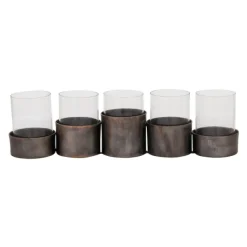 Candle Holders-Kirkland's Home Bronze Iron Runner Brown