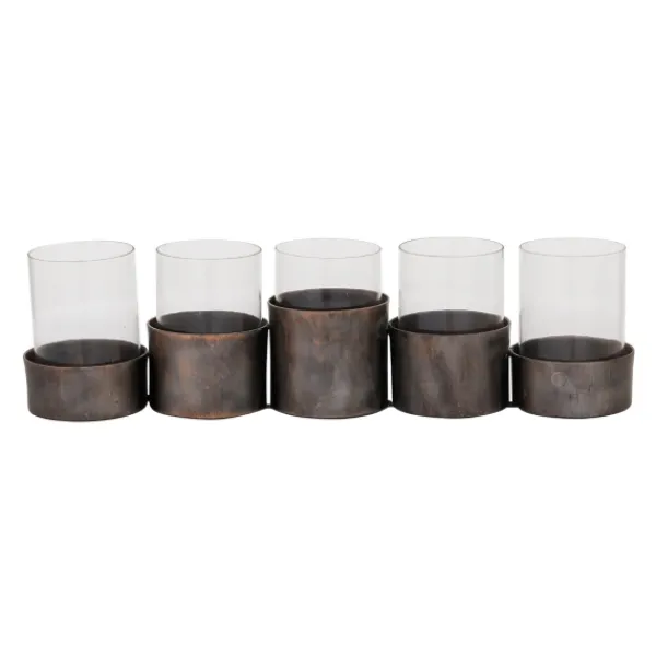 Candle Holders-Kirkland's Home Bronze Iron Runner Brown