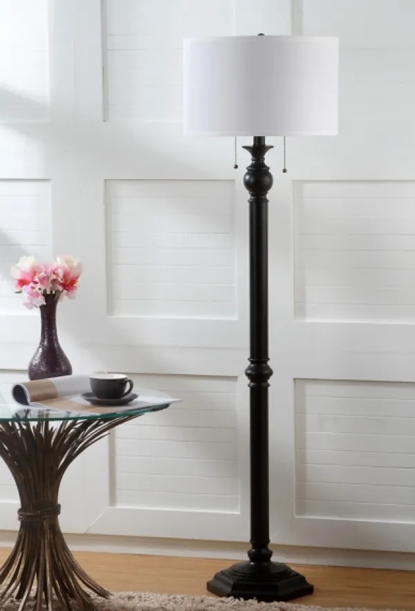 Floor Lamps-Kirkland's Home Bronze Jessie Floor Lamp Ivory