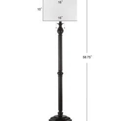 Floor Lamps-Kirkland's Home Bronze Jessie Floor Lamp Ivory