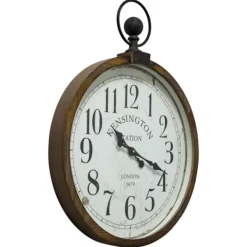 Clocks-Kirkland's Home Bronze Kensington Station Pocket Wall Clock