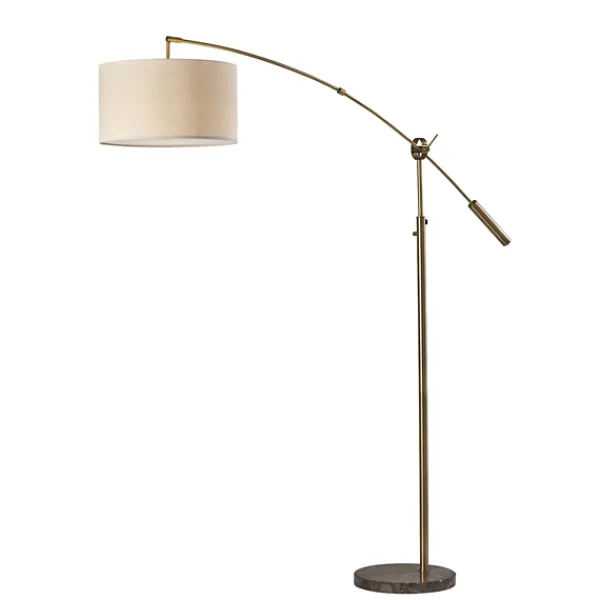 Floor Lamps-Kirkland's Home Bronze Metal Arched Oversized Shade Floor Lamp Brown