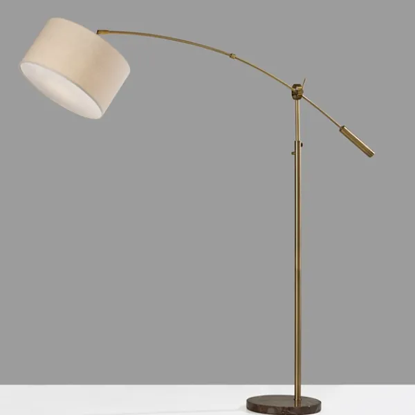 Floor Lamps-Kirkland's Home Bronze Metal Arched Oversized Shade Floor Lamp Brown