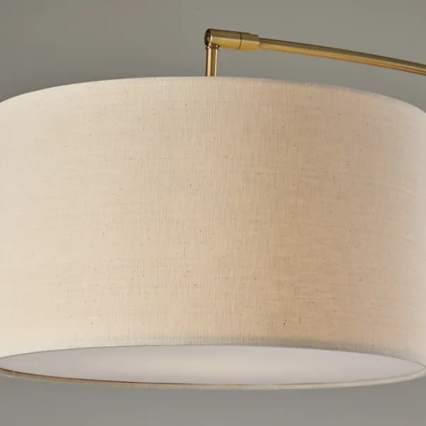 Floor Lamps-Kirkland's Home Bronze Metal Arched Oversized Shade Floor Lamp Brown