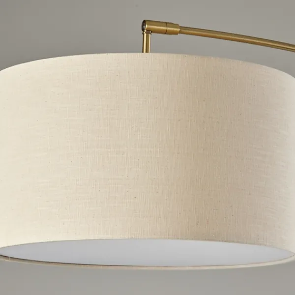 Floor Lamps-Kirkland's Home Bronze Metal Arched Oversized Shade Floor Lamp Brown