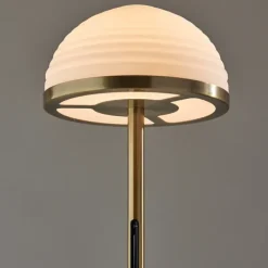 Floor Lamps-Kirkland's Home Bronze Metal Dome Shade Floor Lamp White