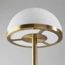 Floor Lamps-Kirkland's Home Bronze Metal Dome Shade Floor Lamp White