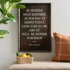 Wall Quotes & Signs-Kirkland's Home Bronze Metal Maya Angelou Plaque Brown
