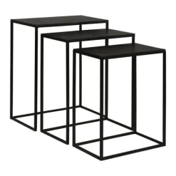Accent & End Tables-Kirkland's Home Bronze Metal Nesting Side Tables, Set Of 3 Black