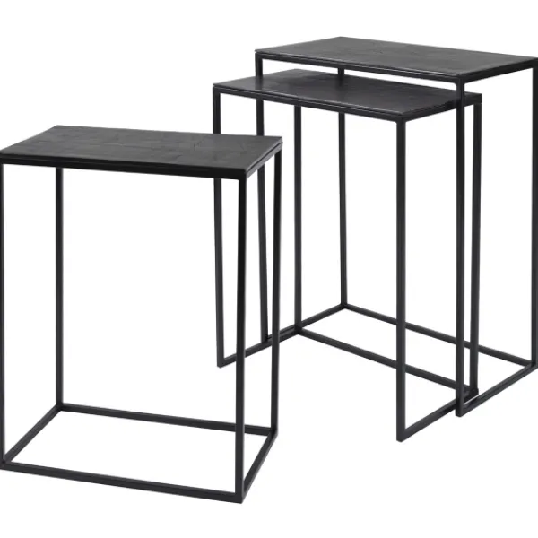 Accent & End Tables-Kirkland's Home Bronze Metal Nesting Side Tables, Set Of 3 Black