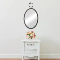 Decorative Mirrors-Kirkland's Home Bronze Metal Oval Ring And Rivet Trim Mirror