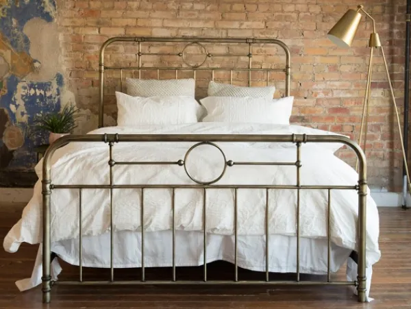 Beds & Headboards-Kirkland's Home Bronze Metal Pipe Queen Bed Gold