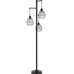 Floor Lamps-Kirkland's Home Bronze Metal 3-Tier Floor Lamp Brown