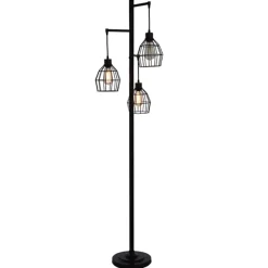 Floor Lamps-Kirkland's Home Bronze Metal 3-Tier Floor Lamp Brown