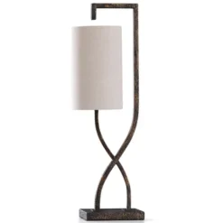 Table Lamps-Kirkland's Home Bronze Metal Wire Hourglass Table Lamp Tan