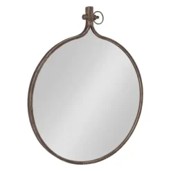 Decorative Mirrors-Kirkland's Home Bronze Metal Yitro Wall Mirror Brown