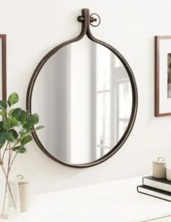 Decorative Mirrors-Kirkland's Home Bronze Metal Yitro Wall Mirror Brown