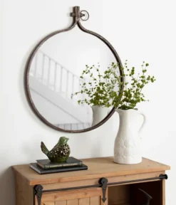 Decorative Mirrors-Kirkland's Home Bronze Metal Yitro Wall Mirror Brown