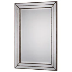 Decorative Mirrors-Kirkland's Home Bronze Metallic Grooved Texture Wall Mirror Brown