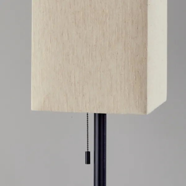Table Lamps-Kirkland's Home Bronze Monochrome Square Table Lamp Black/Tan