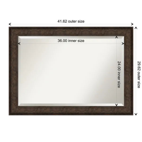 Decorative Mirrors-Kirkland's Home Bronze Panel Frame Beveled Mirror