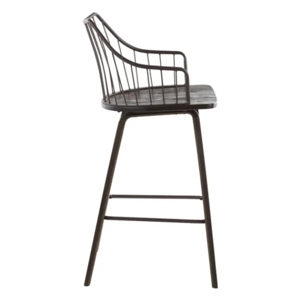 Bar Stools & Counter Height Stools-Kirkland's Home Bronze Poplar Wood Counter Stool Brown