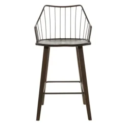 Bar Stools & Counter Height Stools-Kirkland's Home Bronze Poplar Wood Counter Stool Brown