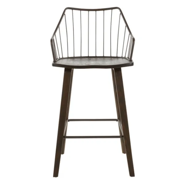 Bar Stools & Counter Height Stools-Kirkland's Home Bronze Poplar Wood Counter Stool Brown