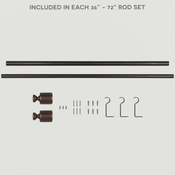 Curtain Rods & Hardware-Kirkland's Home Bronze Rhys Cylinder Curtain Rod, 72 In.