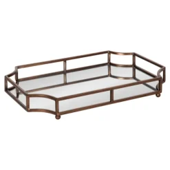 Decorative Trays-Kirkland's Home Bronze Scalloped Reflective Tray Brown