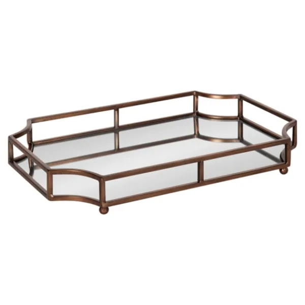 Decorative Trays-Kirkland's Home Bronze Scalloped Reflective Tray Brown
