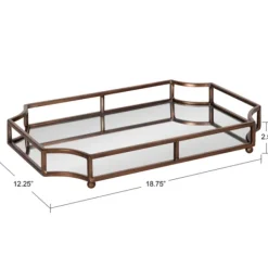 Decorative Trays-Kirkland's Home Bronze Scalloped Reflective Tray Brown