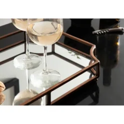 Decorative Trays-Kirkland's Home Bronze Scalloped Reflective Tray Brown