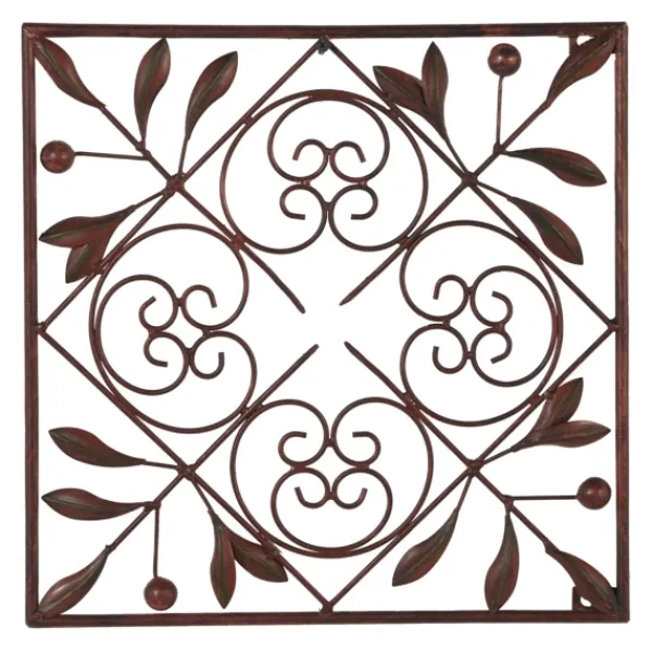 Wall Plaques-Kirkland's Home Bronze Scrollwork 4-Pc. Panel Wall Art Brown
