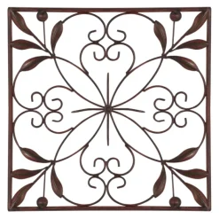 Wall Plaques-Kirkland's Home Bronze Scrollwork 4-Pc. Panel Wall Art Brown